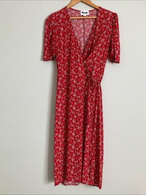Rouje | Dresses | New Rouje Rosalie Dress Midi Wrap Cerise Cherry